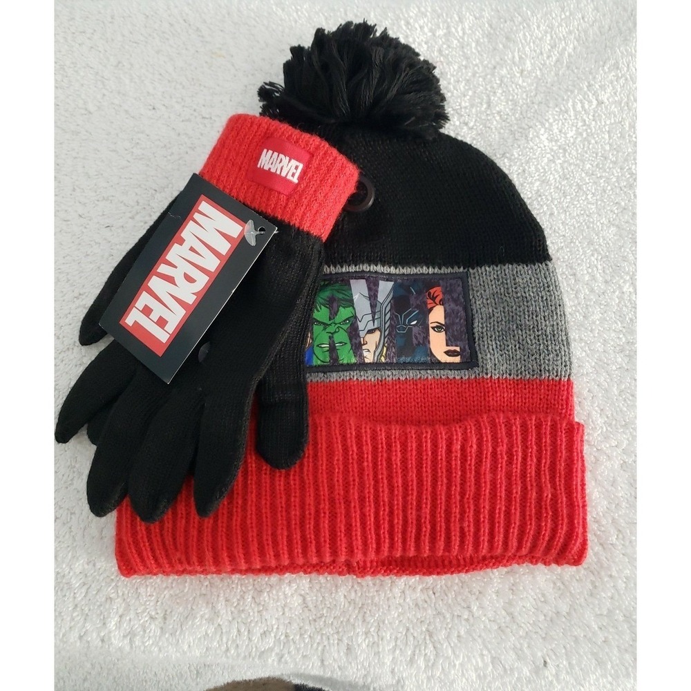 Marvel Hat & Gloves Kids Size Small NWT‎